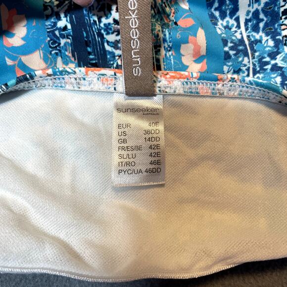 Sunseeker Tankin Top Womens 36DD Blue Abstract Print Pattern Beach Vacation Pool - Picture 5 of 7